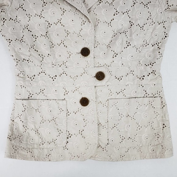 Laundry by Shelli Segal Cream Colored Blazer/Jacket w/Overlay ~ Size 4 - Picture 4 of 10